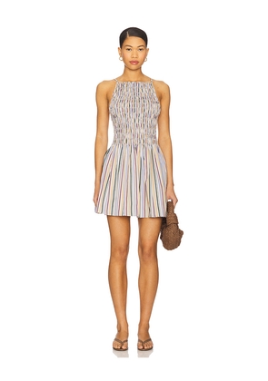 FAITHFULL THE BRAND Laia Mini Dress in Mustard,Mauve,Green. Size L. Also in XS, S, M.