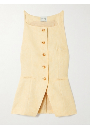 Posse - Nancy Linen Vest - Yellow - xx small,x small,small,medium,large,x large