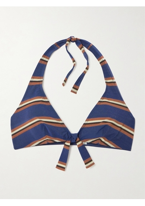 Eres - Cap Striped Halterneck Bikini Top - Blue - FR 38,FR 40,FR 42,FR 44,FR 46