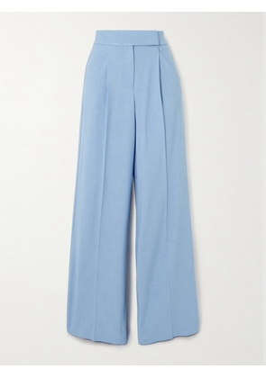 Veronica Beard - Marbeau Pleated Woven Wide-leg Pants - Blue - US0,US2,US4,US6,US8,US10,US12,US14