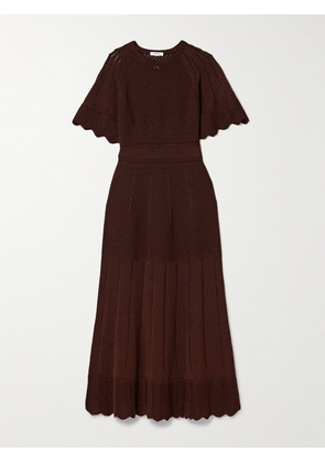 Eres - Imaginaire Pointelle-knit Cotton-blend Maxi Dress - Brown - FR 36,FR 38,FR 40,FR 42