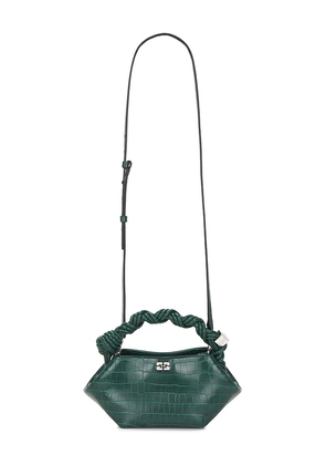 Ganni Bou Mini Croco Bag in Teal.