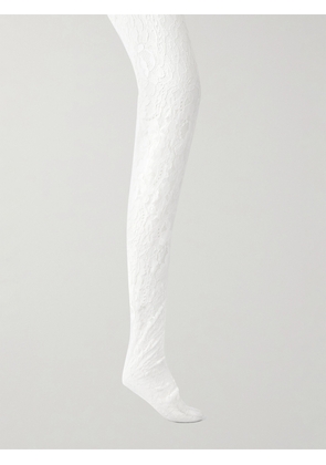 Valentino Garavani - Stretch-corded Lace Tights - White - P/S,S/M,L/XL