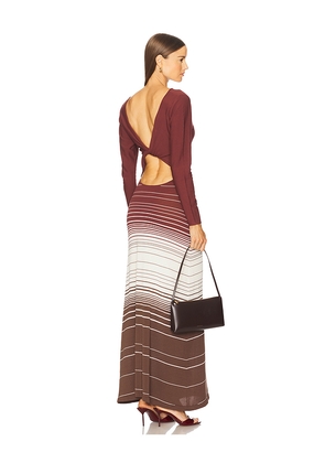 FAITHFULL THE BRAND Idun Maxi Dress in Burgundy. Size L. Also in S, XS, XL, M.