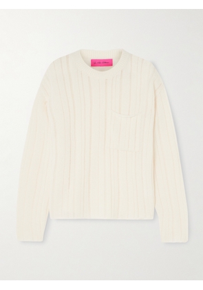 The Elder Statesman - Nimbus Solids Ribbed Cashmere And Cotton-blend Sweater - White - x small,small,medium,large