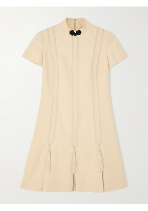 Valentino Garavani - Tasseled Embroidered Woven Mini Dress - Orange - IT36,IT38,IT40,IT42,IT44,IT46