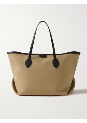 KHAITE - Amalia Textured Leather-trimmed Canvas Tote - Neutrals - One size