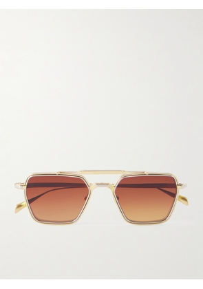 Jacques Marie Mage - Commodore Aviator-style Gold- And Silver-tone Sunglasses - One size