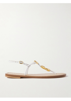AMANU - The Nairobi Embellished Leather Sandals - White - US6,US7,US8,US9,US10,US11,US12