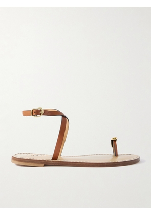 AMANU - The Kigali Embellished Leather Sandals - Brown - US6,US7,US8,US9,US10,US11,US12