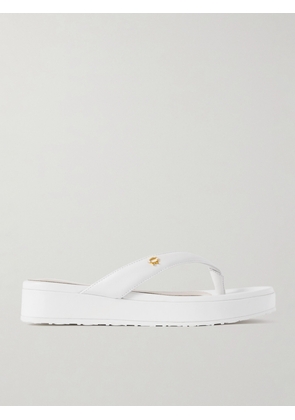 Gianvito Rossi - Tahiti Leather Platform Flip Flops - White - IT36,IT36.5,IT37,IT37.5,IT38,IT38.5,IT39,IT39.5,IT40,IT40.5,IT41,IT41.5,IT42