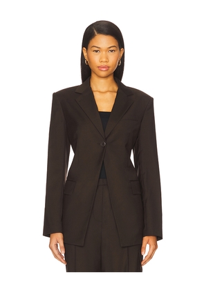 Helmut Lang Cut Away Blazer in Brown. Size 0. Also in 00, 2, 4, 6, 10.