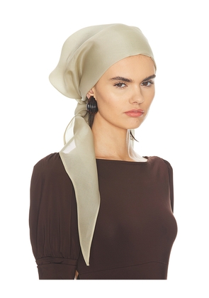 Helsa Silk Gazar Head Scarf in Taupe.