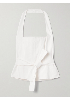 Cult Gaia - Anita Cotton-blend Twill Halterneck Top - Off-white - US0,US2,US4,US6,US8,US10,US12