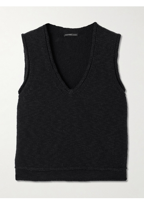 James Perse - Ribbed Cotton And Linen-blend Tank - Black - 01,2,3,4