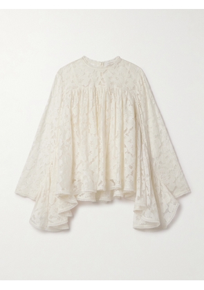 Zimmermann - Illuminate Gathered Cotton-blend Lace Blouse - Cream - 00,1,2,3,4