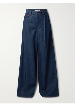 Zimmermann - Illuminate Belted High-rise Wide-leg Jeans - Blue - 24,25,26,27,28,29,30,31