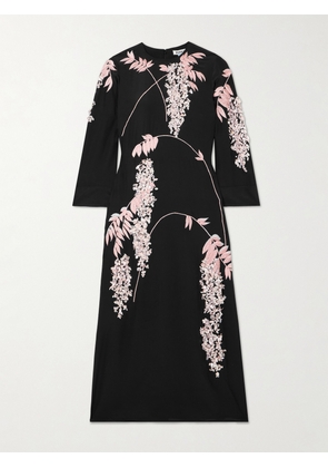 BERNADETTE - Harry Embellished Silk Crepe De Chine Midi Dress - Black - FR 34,FR 36,FR 38,FR 40,FR 42,FR 44