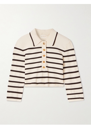 Zimmermann - Illuminate Cropped Striped Knitted Sweater - Cream - 00,1,2,3,4