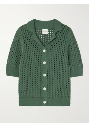 Varley - Ellie Open-knit Cotton Shirt - Green - xx small,x small,small,medium,large,x large