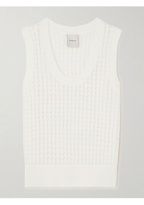 Varley - Ferns Open-knit Cotton Tank - White - xx small,x small,small,medium,large,x large