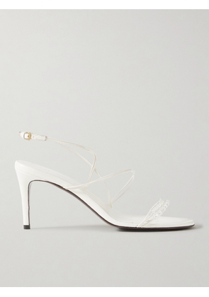 KHAITE - Loop Bead-embellished Leather Sandals - White - IT36,IT36.5,IT37,IT37.5,IT38,IT38.5,IT39,IT39.5,IT40,IT40.5,IT41,IT41.5