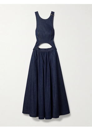 Zimmermann - Illuminate Cutout Denim Midi Dress - Blue - 00,1,2,3,4