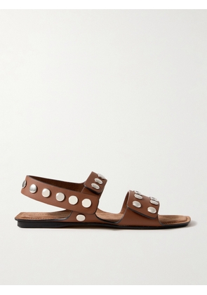 KHAITE - Boden Studded Leather Sandals - Brown - IT36,IT36.5,IT37,IT37.5,IT38,IT39,IT40,IT41