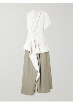 Roksanda - Meena Asymmetric Draped Layered Silk-satin And Twill Dress - Ivory - UK 6,UK 8,UK 10,UK 12