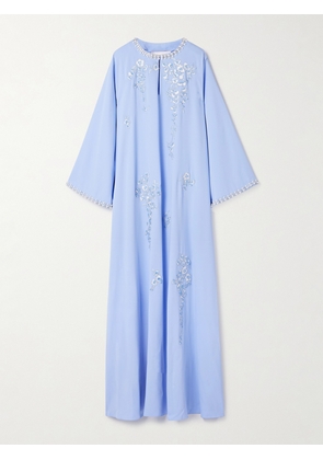 Carolina Herrera - Embellished Embroidered Crepe Gown - Blue - x small,small,medium,large,x large,xx large