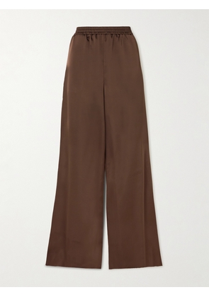 16ARLINGTON - Argo Satin Wide-leg Pants - Brown - UK 4,UK 6,UK 8,UK 10,UK 12,UK 14