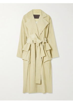 16ARLINGTON - Cinzia Belted Suede Trench Coat - Neutrals - small,medium,large