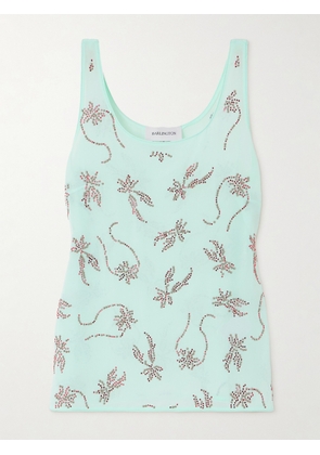 16ARLINGTON - Gilda Embellished Chiffon Tank - Blue - UK 4,UK 6,UK 8,UK 10,UK 12,UK 14