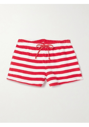 Suzie Kondi - Shallis Striped Cotton-blend Terry Shorts - Red - x small,small,medium,large,x large
