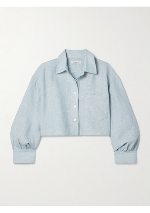 Suzie Kondi - Leuka Cropped Linen Shirt - Blue - x small,small,medium,large,x large
