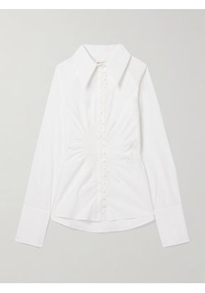 S.S. Daley - Eeva Ruched Cotton-poplin Shirt - White - x small,small,medium,large