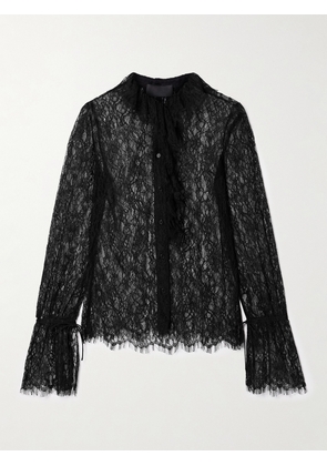 Nili Lotan - Cecily Ruffled Lace Shirt - Black - x small,small,medium,large,x large