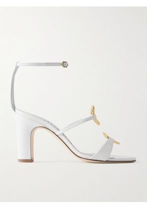 Manolo Blahnik - Hisfahan 90 Leather Sandals - White - IT36,IT36.5,IT37,IT37.5,IT38,IT38.5,IT39,IT39.5,IT40,IT40.5,IT41,IT42,IT43
