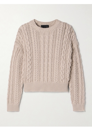 Nili Lotan - Rory Cable-knit Cotton Sweater - Neutrals - x small,small,medium,large,x large