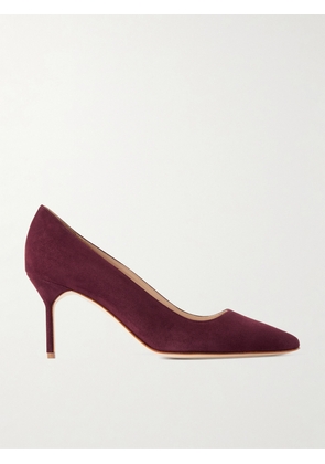 Manolo Blahnik - Bb 70 Suede Pumps - Burgundy - IT35,IT36,IT36.5,IT37,IT37.5,IT38,IT38.5,IT39,IT39.5,IT40,IT40.5,IT41,IT41.5,IT42,IT43