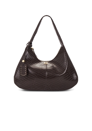 Ganni Ganni Bou Hobo XXL Croco Bag in Chocolate.