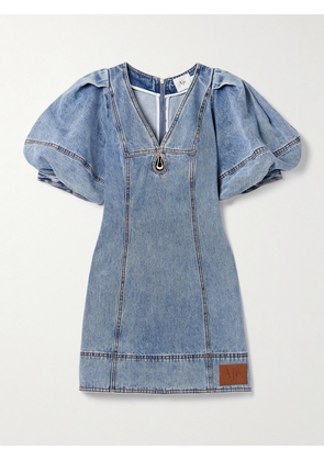 Aje - Juno Embellished Cutout Denim Mini Dress - Blue - UK 4,UK 6,UK 8,UK 10,UK 12,UK 14,UK 16