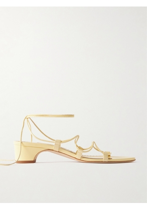 Manolo Blahnik - Dellasan 30 Leather Sandals - Yellow - IT36,IT36.5,IT37,IT37.5,IT38,IT38.5,IT39,IT39.5,IT40,IT40.5,IT41,IT41.5,IT42,IT43