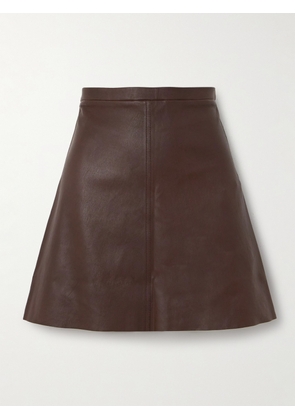 STOULS - Lucie Leather Mini Skirt - Brown - xx small,x small,small,medium,large