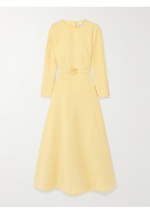 Oscar de la Renta - Belted Wool-blend Midi Dress - Yellow - US2,US4,US6,US8,US10,US12,US14,US16