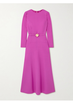 Oscar de la Renta - Belted Wool-blend Midi Dress - Pink - US2,US4,US6,US8,US10,US12,US14,US16