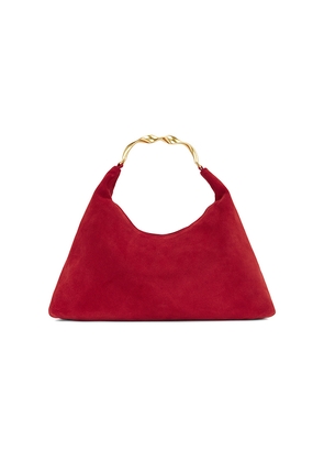SIMKHAI Nixi Suede Hobo Bag in Red.
