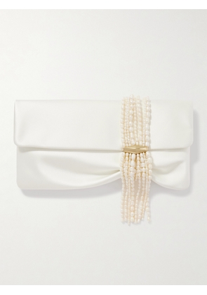 Jimmy Choo - Zandra Pearl-embellished Satin Clutch - Ivory - One size