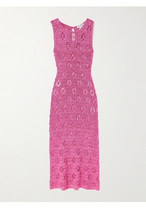 Calle Del Mar - Crocheted Midi Dress - Pink - x small,small,medium,large