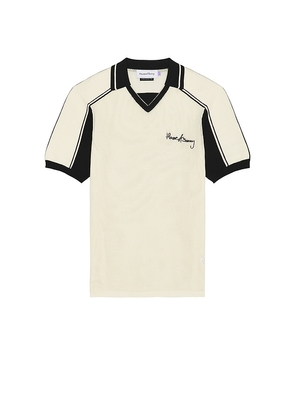 House of Sunny Keepers Knit Polo in Cream. Size L. Also in S, M.